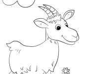 Coloriage Caprin en promenade