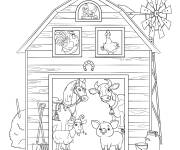 Coloriage Caprin et les animaux de la ferme