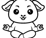 Coloriage et dessins gratuit Caprin faisant du yoga à imprimer