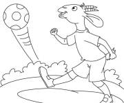 Coloriage Caprin jouant au foot