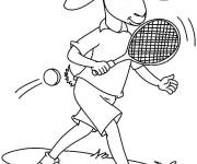 Coloriage Caprin joue au Tennis
