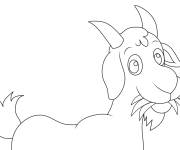 Coloriage Caprin kawaii