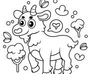 Coloriage Caprin le race des ch&egrave;vre