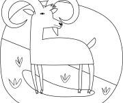 Coloriage Caprin stylis&eacute;