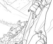 Coloriage Caprins agiles sur des rochers
