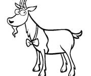 Coloriage et dessins gratuit Ch&egrave;vre au n&oelig;ud à imprimer