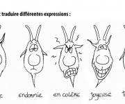 Coloriage Ch&egrave;vre avec des diff&eacute;rentes expressions
