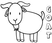 Coloriage Ch&egrave;vre avec texte en anglais