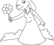 Coloriage et dessins gratuit Ch&egrave;vre avec une fleur à imprimer