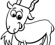 Coloriage Ch&egrave;vre de ferme facile pour enfants
