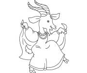Coloriage ch&egrave;vre en robe magnifique