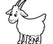 Coloriage et dessins gratuit Ch&egrave;vre imprimable à imprimer