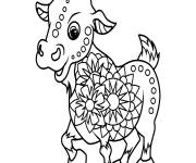 Coloriage Ch&egrave;vre mandala zentangle