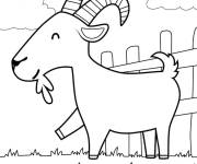 Coloriage Ch&egrave;vre mignonne &agrave; la ferme pour PS