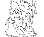 Coloriage Ch&egrave;vre num&eacute;rot&eacute; par points