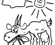 Coloriage Ch&egrave;vre sous le soleil