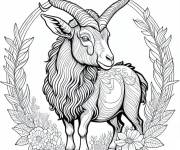 Coloriage Chevreau au grosse t&ecirc;te