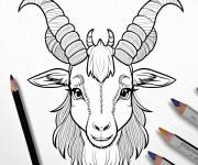 Coloriage Chevreau avec des crayons de couleurs
