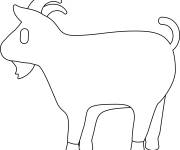 Coloriage Contour de caprin