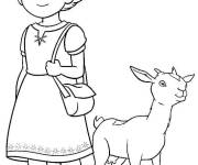 Coloriage Heidi et ch&egrave;vre famille des caprins