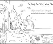 Coloriage Le loup et le chevreau