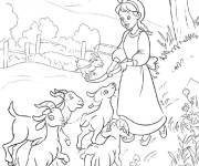 Coloriage Lien entre la ch&egrave;vre et l'humain
