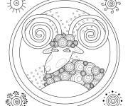 Coloriage Mandala Caprin