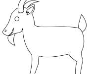 Coloriage Mod&egrave;le ch&egrave;vre simple &agrave; d&eacute;couper