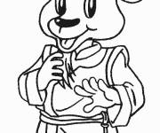 Coloriage et dessins gratuit Personnage ch&egrave;vre de cartoon à imprimer