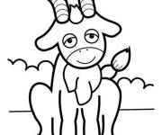 Coloriage Petite ch&egrave;vre fatigu&eacute;e
