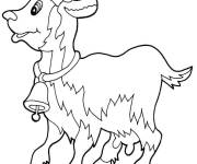Coloriage Petite ch&egrave;vre portant une cloche