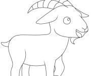 Coloriage Petite ch&egrave;vre sans couleurs