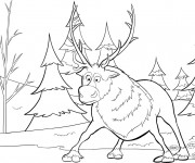 Coloriage Caribou surpris