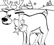 Coloriage Petit Caribou de Noël