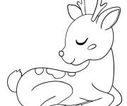 Coloriage Animal faon en dormant