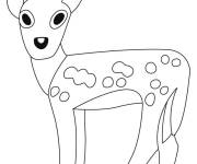 Coloriage Biche simple &agrave; dessiner