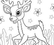 Coloriage Cerf avec des beaux yeux