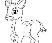Coloriage et dessins gratuit Cerf de dessin anim&eacute; à imprimer