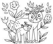 Coloriage et dessins gratuit Cerf et faon à imprimer