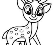 Coloriage et dessins gratuit Cerf kawaii à imprimer
