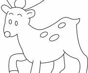 Coloriage Cerf simple dessin&eacute; par main