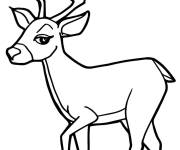 Coloriage et dessins gratuit Colorie ce cerf en noir et blanc à imprimer