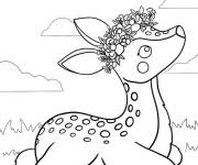 Coloriage Faon bien d&eacute;cor&eacute;