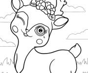 Coloriage Faon clin d'&oelig;il de dessin anim&eacute;