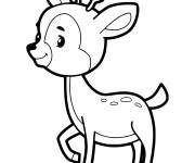 Coloriage et dessins gratuit Faon souriant pour petits à imprimer