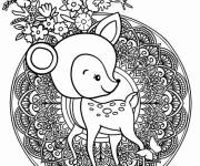 Coloriage Mandala faon