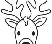 Coloriage et dessins gratuit T&ecirc;te de cerf facile à imprimer