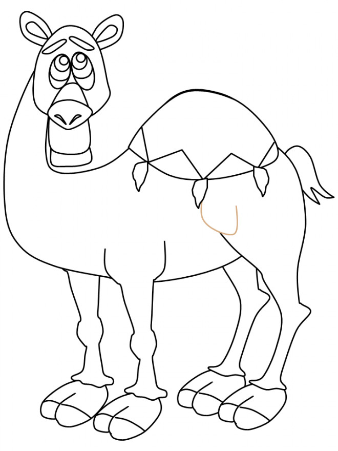 Coloriage et dessins gratuits Beau dessin de chameau à imprimer