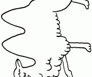 Coloriage Chameau fermant les yeux