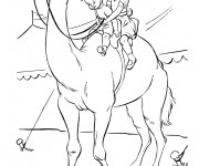 Coloriage Les enfants sur le chameau